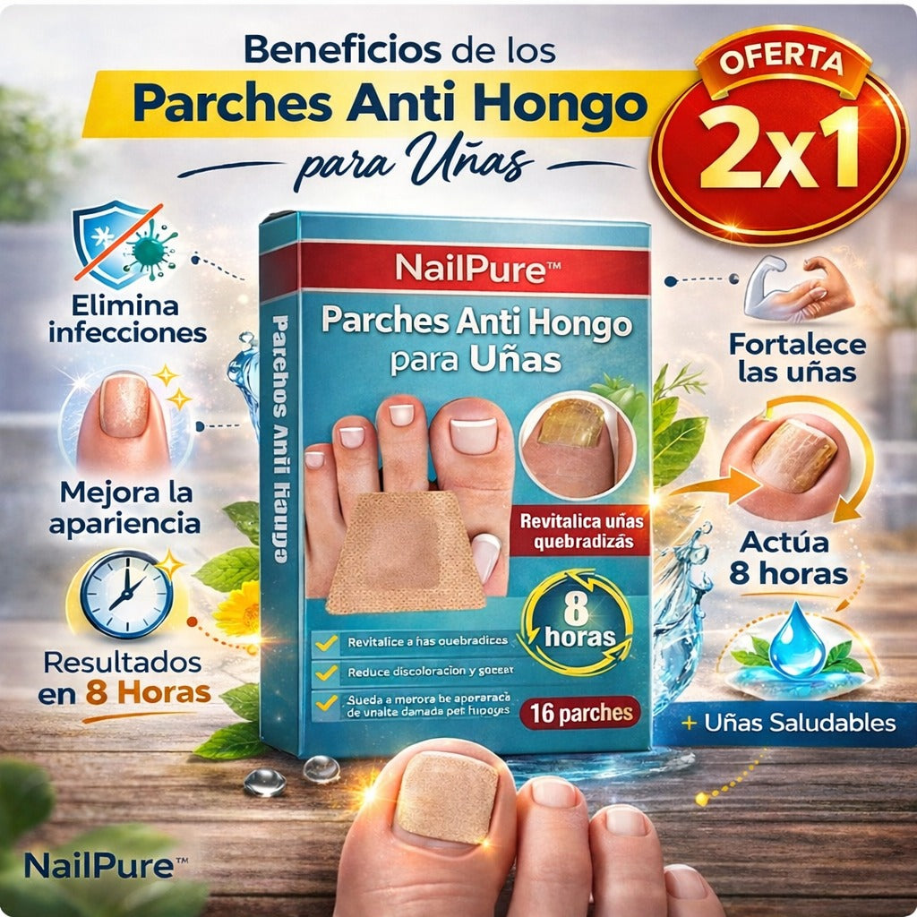 NailPure™ | 2 Cajas de 16 Parches Antihongos para Uñas | Llévate 2x1