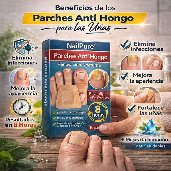 NailPure™ | 2 Cajas de 16 Parches Antihongos para Uñas | Llévate 2x1
