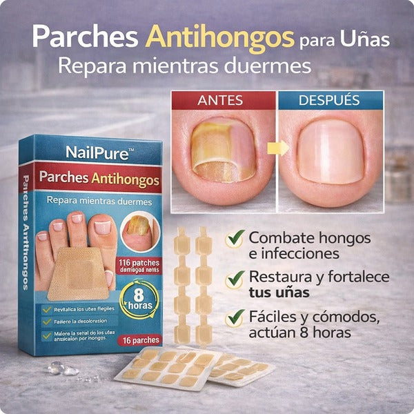 NailPure™ | 2 Cajas con 16 Parches c/u Antihongos para Uñas | Llévate 2x1