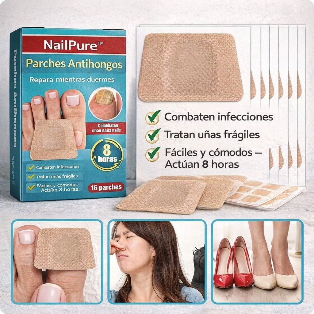 NailPure™ | 2 Cajas con 16 Parches c/u Antihongos para Uñas | Llévate 2x1