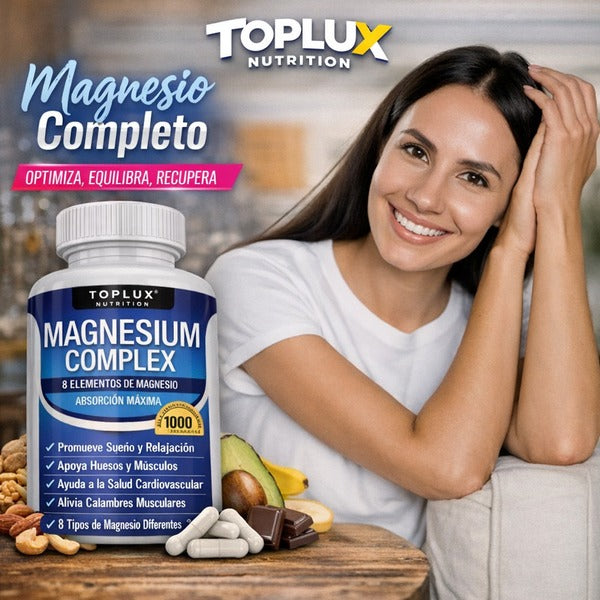 TOPLUX Nutrition | Magnesio Complex 8 Elementos 1000 MG (60 cápsulas)